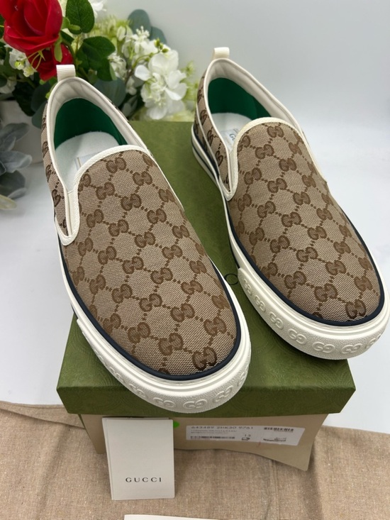 Gucci Other - Men's Gucci tennis 1977 slip on sneakers GG canvas size 13 made in Italy